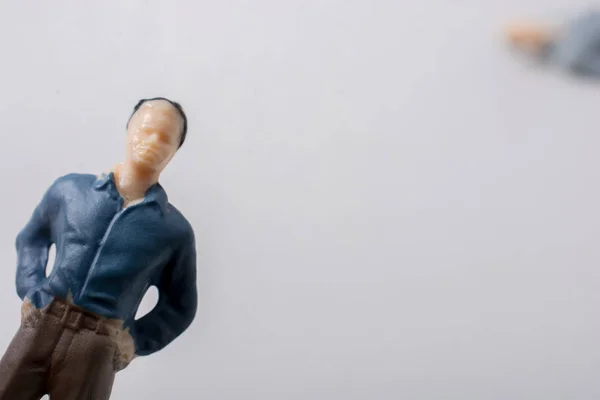 Malutka Figurka Człowieka Miniaturowy Model Perspektywie — Zdjęcie stockowe