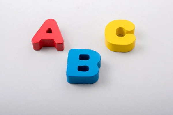 Litery Abc Alfabetu Białym Tle Koloru — Zdjęcie stockowe