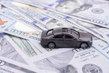 Model araba bizi doları banknot yerleştirilen yere yaymak