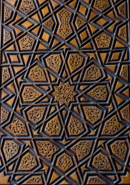 Tahtada geometrik desenli Osmanlı Türk sanatı