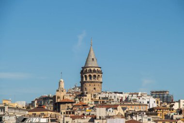 İstanbul 'daki Bizans döneminden Galata Kulesi manzarası