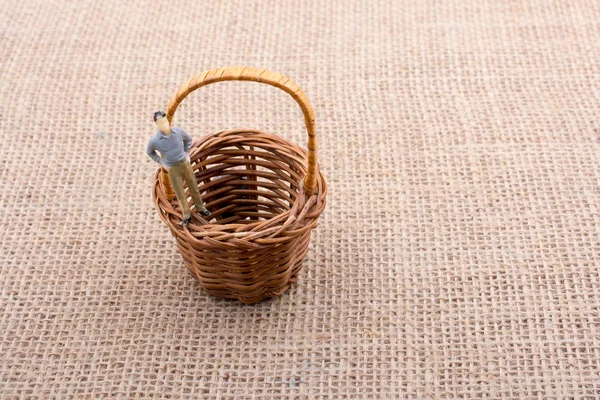 Empty Wicker Baskets Sale Market — Stock Photo, Image