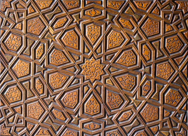 Osmanské Turecké Umění Geometrickými Vzory Dřevě — Stock fotografie