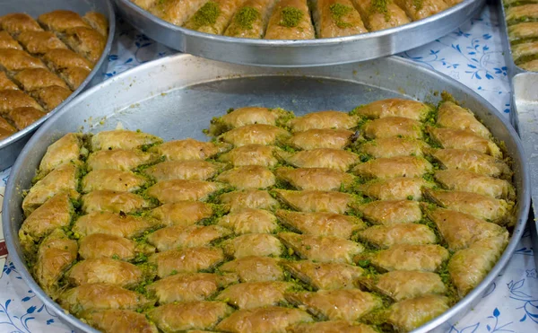 Türkische Traditionelle Nationale Desserts Baklava Als Hintergrund — Stockfoto