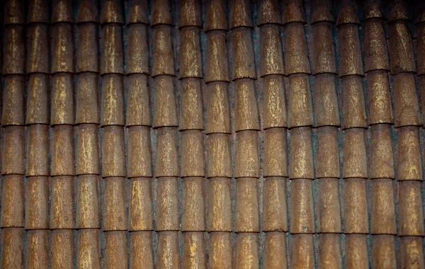 Hagyományos Tető Barna Fából Készült Cserepekkel Borítva — Stock Fotó