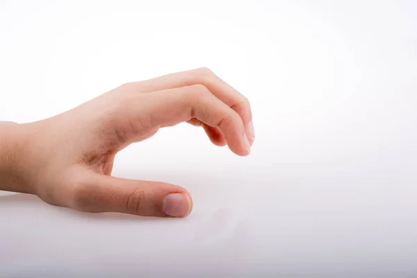 Mano Sosteniendo Sobre Fondo Blanco — Foto de Stock