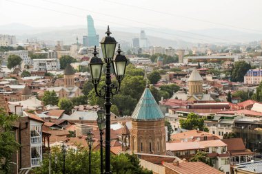 Gürcistan 'daki Tiflis' in güzel panoramik manzarası
