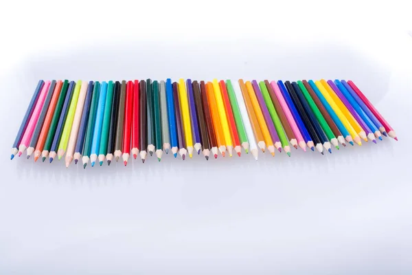 Lápices Varios Colores Sobre Fondo Blanco —  Fotos de Stock