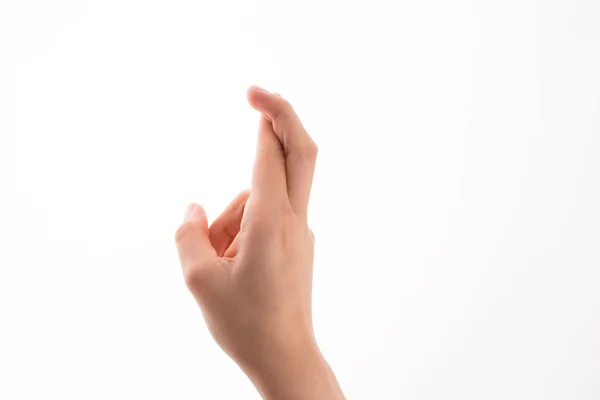 Hand Gebonden Met Een Touw Als Een Lint Een Witte — Stockfoto