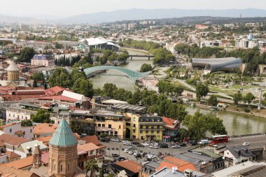 Gürcistan 'daki Tiflis' in güzel panoramik manzarası