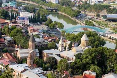 Gürcistan 'daki Tiflis' in güzel panoramik manzarası