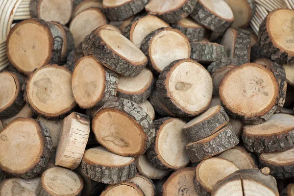 Kleines Stück Geschnittene Holzstämme Für Holz Textur Hintergrund Verwendet — Stockfoto