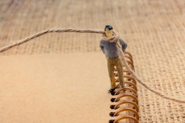 Figura Hombre Con Una Cuerda Cuello — Foto de Stock