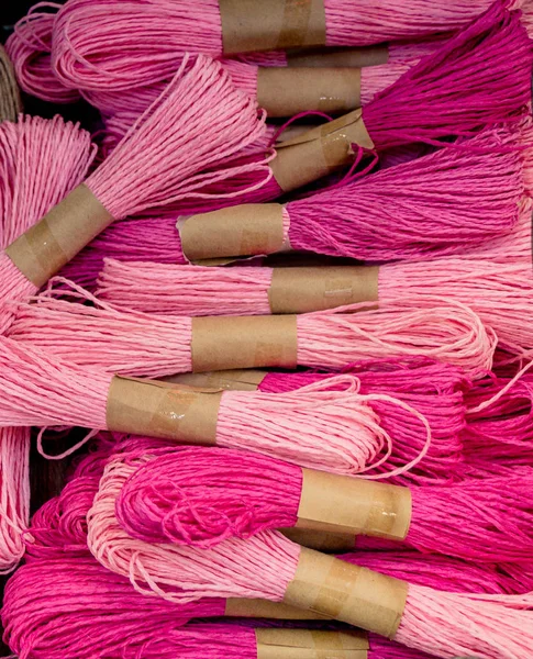 Bündel Buntes Seil Auf Dem Marktplatz Blick — Stockfoto