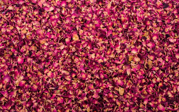 Background of dried rose petals, herbal tea