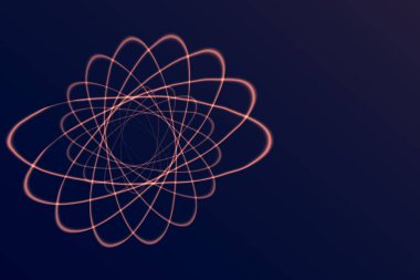 Siyah arkaplan ile Atom simgesi simgesi