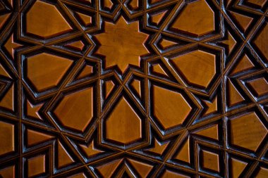 Tahtada geometrik desenli Osmanlı Türk sanatı