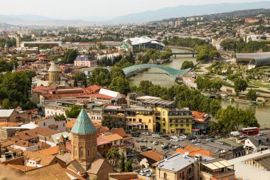 Gürcistan 'daki Tiflis' in güzel panoramik manzarası