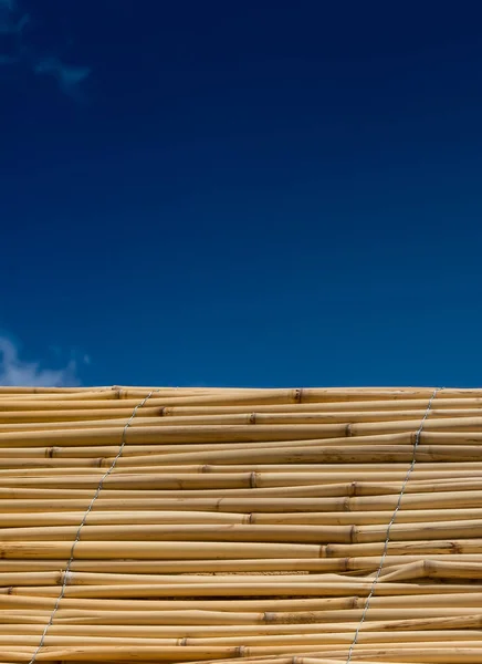 Patroon Natuur Achtergrond Van Handwerk Weven Textuur Rieten Oppervlak — Stockfoto