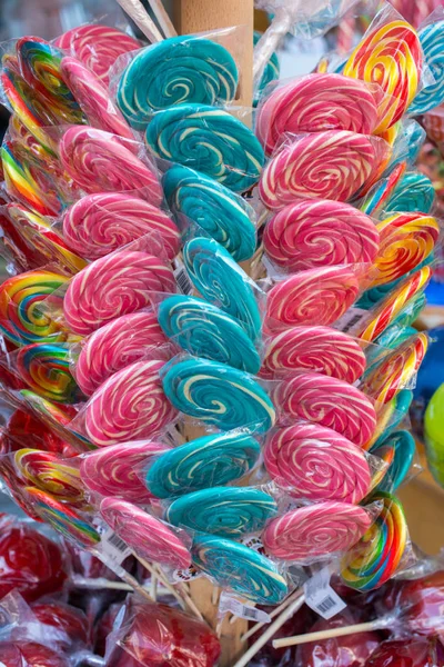 Delicious Colorful Swirl Candy Sweets Kids — Stock Photo, Image