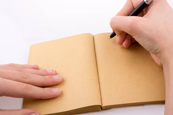 Hand Writing Empty Notebook Pen Stock Image