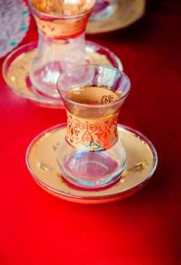 Boş otantik Türk çay fincanı görünümde