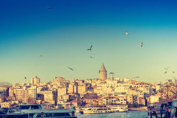 Άποψη Του Πύργου Γαλατά Από Την Αρχαιότητα Στην Κωνσταντινούπολη — Φωτογραφία Αρχείου