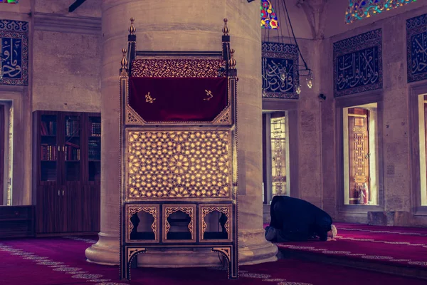 Minbar Legno Pulpito Sermone Dei Tempi Ottomani Moschea — Foto Stock