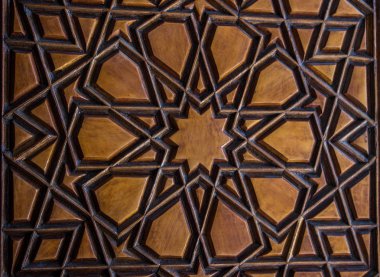 Tahtada geometrik desenli Osmanlı Türk sanatı