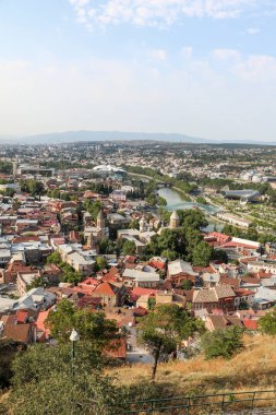 Gürcistan 'daki Tiflis' in güzel panoramik manzarası