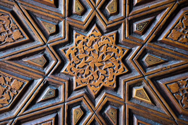 Ottomaanse Turkse Kunst Met Geometrische Patronen Hout — Stockfoto