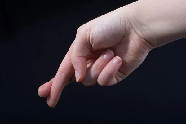 Σταυρωμένα Δάχτυλα Σύμβολο Δεισιδαιμονία Τύχη Χειρονομία Ψέμα — Φωτογραφία Αρχείου