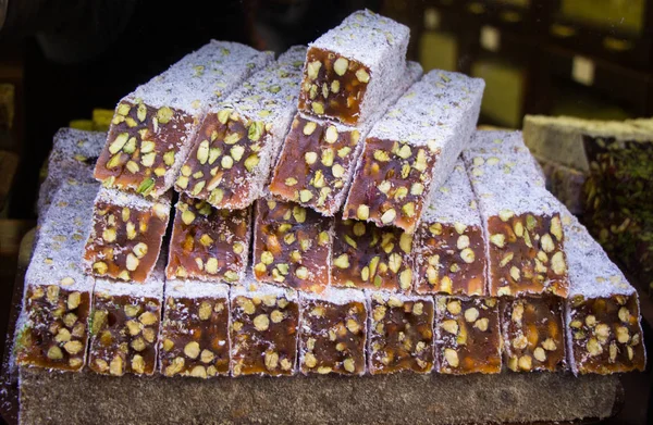 Load of traditional turkish delight rahat lokum