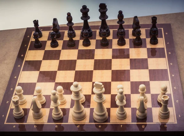 Σκακιέρα Πιόνια Σκακιού — Φωτογραφία Αρχείου