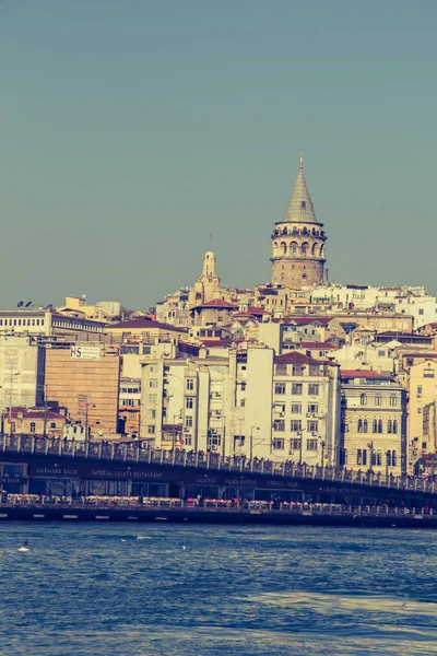 Uitzicht Galata Toren Uit Oudheid Istanbul — Stockfoto