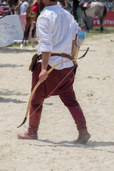 Homem Turco Exemplos Roupas Étnicas Cavaleiro — Fotografia de Stock