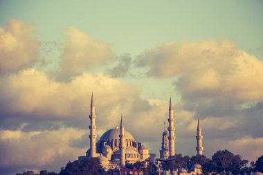 İstanbul 'daki Osmanlı tarzı caminin dış görünüşü