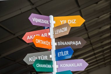 Türkiye 'nin İstanbul kentinde renkli yön işaretleri sergileniyor