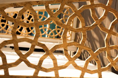 Tahtada geometrik desenli Osmanlı Türk sanatı