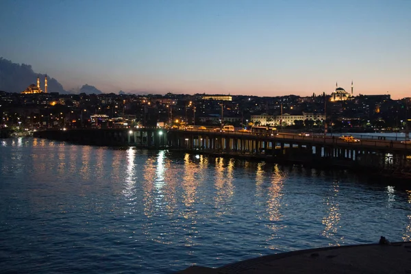 Ponte Ataturk Sul Corno Oro Notte Mostra — Foto Stock