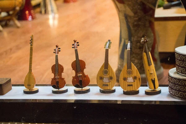 Reihe Von Modellen Von Musikinstrumenten Aus Holz — Stockfoto