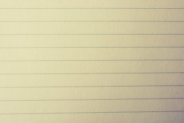 Satır aralığı olan beyaz not defteri kağıdı