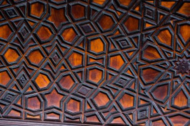 Tahtada geometrik desenli Osmanlı Türk sanatı