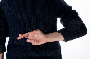 Beyaz bir arka planda el hareketi yapmak.