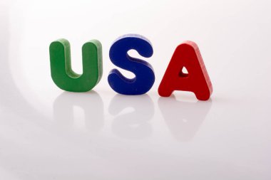 ABD renkli mektup blok ile yazılmış kelime