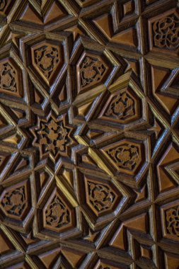 Tahtada geometrik desenli Osmanlı Türk sanatı