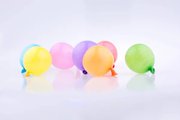 Small Balloons Various Color White Background — Stock Photo, Image
