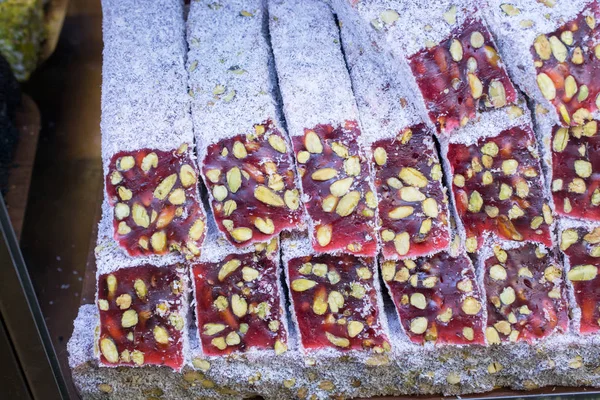 Load of traditional turkish delight lokum candy