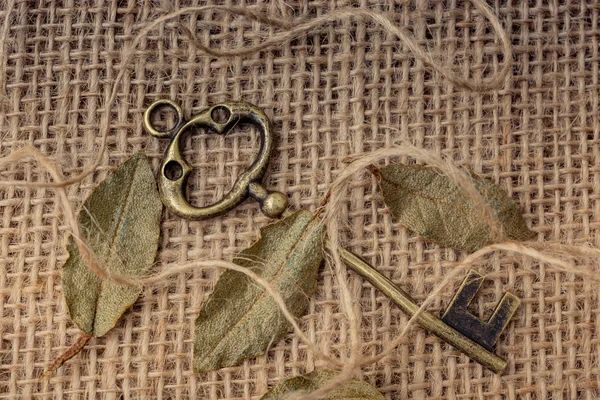 Bir sürü Retro biçimlendirilmiş altın renkli anahtar