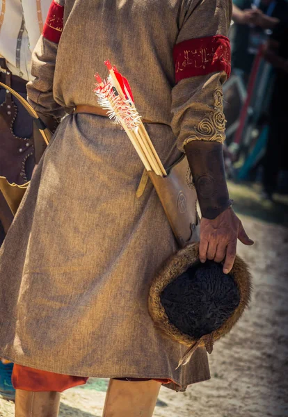 Türkische Männer Und Reiter Ethnische Kleidung Beispiele — Stockfoto